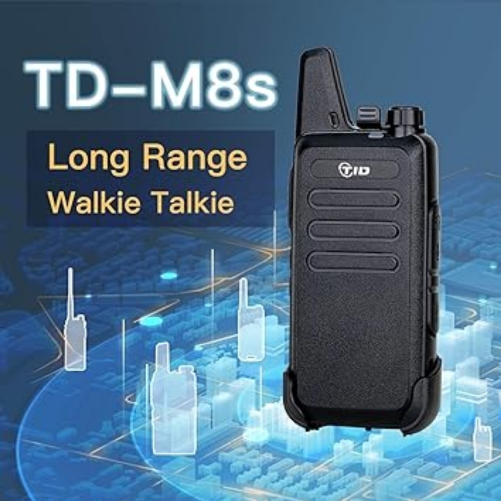 New Two Way Radio TD-80 Rechargable Walkie Talkies VOX License Free Set Of‎ 2